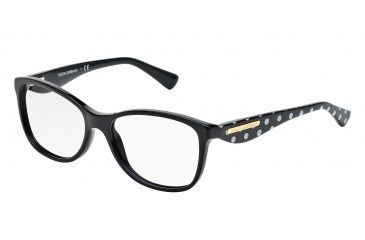 Image of Dolce&Gabbana GOLD LEAF DG3174 Eyeglass Frames 2877-52 - Black Frame