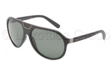 Image of Dolce&amp;Gabbana ICONIC EVOLUTION DG6071 Sunglasses 19349A-6215 - Matte Black Frame, Green Lenses