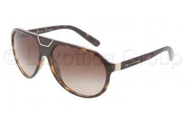 Image of Dolce&amp;Gabbana ICONIC EVOLUTION DG6071 Sunglasses 502/T5-6215 - Transparent Havana Frame, Polarized Brown Gradient Lenses