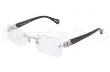 Image of Dolce&amp;Gabbana ICONIC LOGO DG1240P Eyeglass Frames 061-5417 - Silver Frame