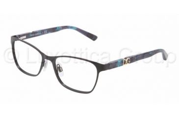 Image of Dolce&amp;Gabbana ICONIC LOGO DG1244P Single Vision Prescription Eyeglasses 1225-5116 - Black Frame