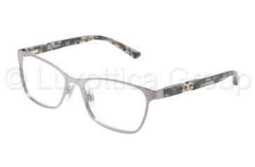 Image of Dolce&amp;Gabbana ICONIC LOGO DG1244P Single Vision Prescription Eyeglasses 1228-5116 - Dark Silver Frame