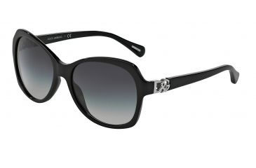 Image of Dolce&amp;Gabbana ICONIC LOGO DG4163P Sunglasses 501/8G-5717 - Black Frame, Gray Gradient Lenses