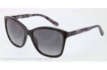 Image of Dolce&amp;Gabbana ICONIC LOGO DG4170P Sunglasses 2688T3-57 - Black Frame, Polar Gray Gradient Lenses