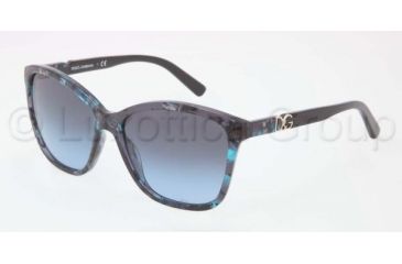 Image of Dolce&amp;Gabbana ICONIC LOGO DG4170P Sunglasses 26898F-5716 - Blue Marble Frame, Grey Blue Gradient Lenses