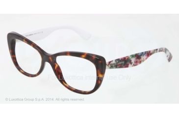 Image of Dolce&Gabbana LACE DG3166 Single Vision Prescription Eyeglasses 2783-51 - Havana Frame