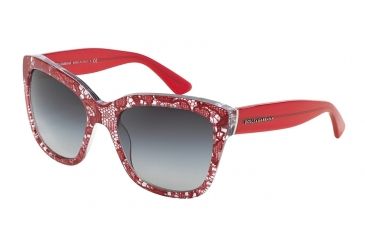 Image of Dolce&amp;Gabbana LACE DG4226 Single Vision Prescription Sunglasses DG4226-28528G-56 - Lens Diameter 56 mm, Frame Color Red Lace