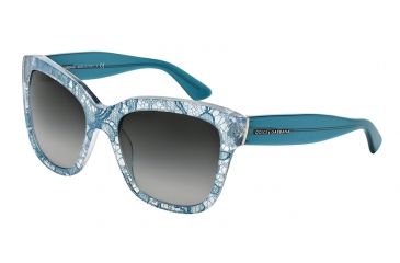 Image of Dolce&amp;Gabbana LACE DG4226 Single Vision Prescription Sunglasses DG4226-28538G-56 - Lens Diameter 56 mm, Frame Color Azure Lace