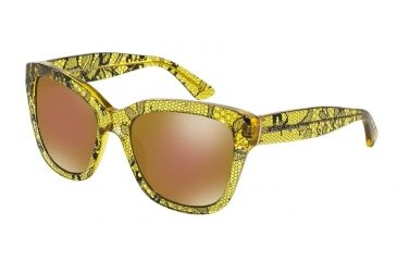 Image of Dolce&amp;Gabbana LACE DG4226 Single Vision Prescription Sunglasses DG4226-2974F9-56 - Lens Diameter 56 mm, Frame Color Chantilly Lace/tr Lemon