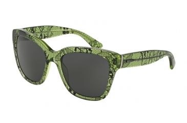 Image of Dolce&amp;Gabbana LACE DG4226 Single Vision Prescription Sunglasses DG4226-297587-56 - Lens Diameter 56 mm, Frame Color Chantilly Lace/tr Green