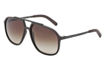 Image of Dolce&amp;Gabbana LIFESTYLE DG6088 Sunglasses 265213-59 - Brown Rubber Frame, Brown Gradient Lenses