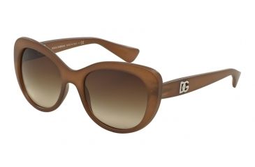 Image of Dolce&amp;Gabbana LOGO EXECUTION DG6090 Single Vision Prescription Sunglasses DG6090-267913-54 - Lens Diameter 54 mm, Frame Color Matte Opal Brown