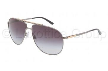 Image of Dolce&Gabbana LOGO PLAQUE DG2116 Single Vision Prescription Sunglasses DG2116-04-8G-6112 - Frame Color Gunmetal, Lens Diameter 61 mm