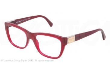 Image of Dolce&amp;Gabbana LOGO PLAQUE DG3171 Bifocal Prescription Eyeglasses 2681-52 - Opal Red Frame