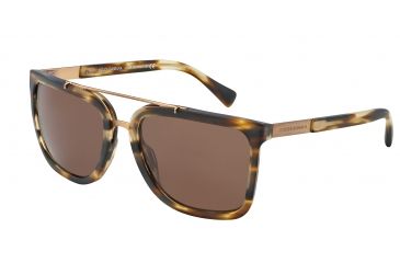 Image of Dolce&amp;Gabbana LOGO PLAQUE DG4219 Progressive Prescription Sunglasses DG4219-259773-57 - Lens Diameter 57 mm, Frame Color Matte Flame Havana