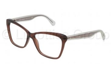 Image of Dolce&amp;Gabbana MAMBO COLLECTION DG3140 Progressive Prescription Eyeglasses 2542-5214 - Transparent Brown Frame