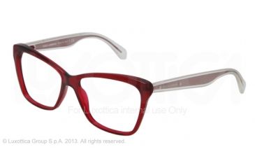 Image of Dolce&amp;Gabbana MAMBO COLLECTION DG3140 Progressive Prescription Eyeglasses 550-5414 - Transparent / Red Frame, Demo Lens Lenses