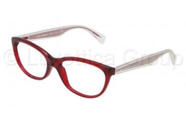 Image of Dolce&amp;Gabbana Mambo collection DG3141 Progressive Prescription Eyeglasses 550-5316 - Transparent / Red Frame, Demo Lens Lenses