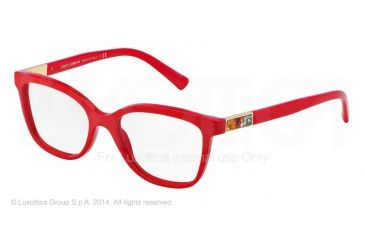 Image of Dolce&amp;Gabbana MOSAICO COLLECTION DG3187 Single Vision Prescription Eyeglasses 588-52 - Red Frame