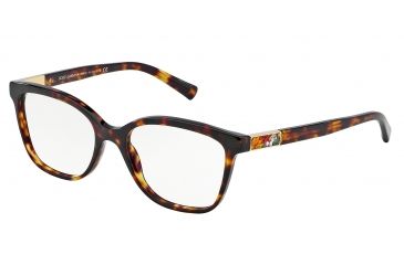 Image of Dolce&amp;Gabbana MOSAICO COLLECTION DG3187 Single Vision Prescription Eyeglasses 502-52 - Havana Frame