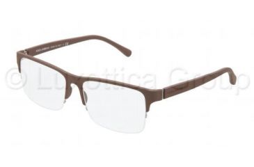 Image of Dolce&amp;Gabbana OVER-MOLDED RUBBER DG1236 Bifocal Prescription Eyeglasses 1182-5416 - Brown Rubber Frame, Demo Lens Lenses