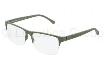 Image of Dolce&amp;Gabbana OVER-MOLDED RUBBER DG1236 Bifocal Prescription Eyeglasses 1183-5416 - Green Rubber Frame, Demo Lens Lenses