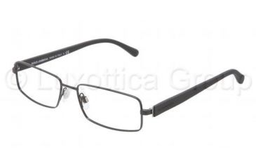 Image of Dolce&amp;Gabbana OVER-MOLDED RUBBER DG1237 Progressive Prescription Eyeglasses 1184-5216 - Matte Black Frame
