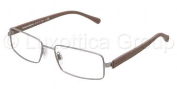 Image of Dolce&amp;Gabbana OVER-MOLDED RUBBER DG1237 Progressive Prescription Eyeglasses 1185-5216 - Matte Gunmetal Frame