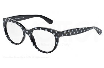 Image of Dolce&amp;Gabbana POIS DG3201 Bifocal Prescription Eyeglasses 2874-51 - Pois White/black Frame
