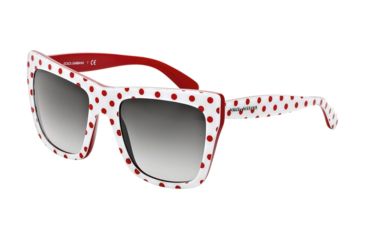 Image of Dolce&amp;Gabbana POIS DG4228 Single Vision Prescription Sunglasses DG4228-28758G-55 - Lens Diameter 55 mm, Frame Color Red Pois/whte/red