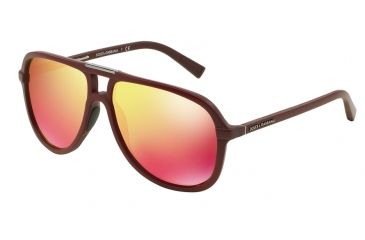 Image of Dolce&amp;Gabbana RUBBER EVOLUTION DG6092 Single Vision Prescription Sunglasses DG6092-28956Q-58 - Lens Diameter 58 mm, Frame Color Bordeaux Rubber