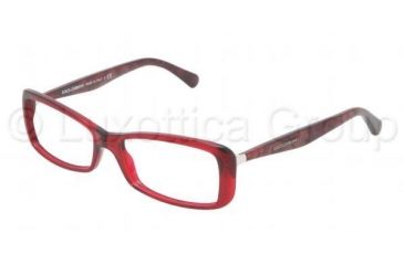 Image of Dolce&amp;Gabbana Sensual&amp;Feminine DG3139 Single Vision Prescription Eyeglasses 550-5216 - Transparent / Red Frame, Demo Lens Lenses