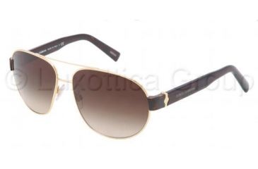 Image of Dolce&amp;Gabbana SICILIAN HINGE DG2117 Sunglasses 02/13-6113 - Gold Frame, Brown Gradient Lenses