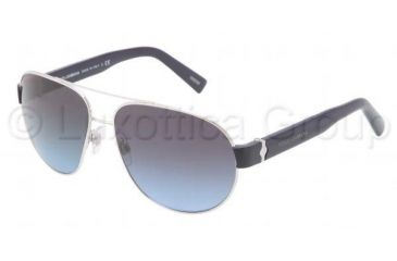 Image of Dolce&amp;Gabbana SICILIAN HINGE DG2117 Sunglasses 05/8F-6113 - Silver Frame, Blue Smoke Gradient Lenses