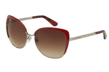 Image of Dolce&amp;Gabbana SICILIAN TASTE DG2143 Sunglasses 125213-57 - Pewter/Bordeaux Frame, Brown Gradient Lenses