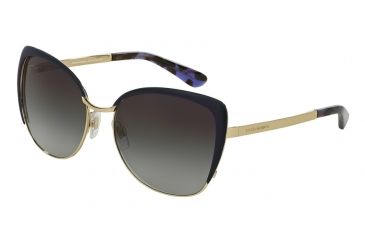 Image of Dolce&amp;Gabbana SICILIAN TASTE DG2143 Sunglasses 12538G-57 - Pale Gold/Violet Frame, Grey Gradient Lenses