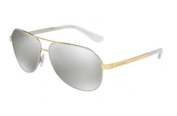 Image of Dolce&amp;Gabbana Sicilian Taste DG2144 Single Vision Prescription Sunglasses DG2144-13076G-61 - Lens Diameter 61 mm, Frame Color Silver / Gold