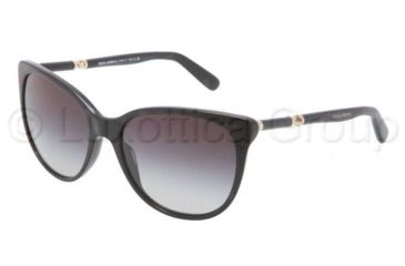 Image of Dolce&amp;Gabbana SICILY DG4156 Sunglasses 19638G-5617 - Black Marble Frame, Gray Gradient Lenses