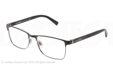 Image of Dolce&amp;Gabbana SMALL SICILIAN HINGE DG1248 Progressive Prescription Eyeglasses 064-53 - Black/Gunmetal Frame