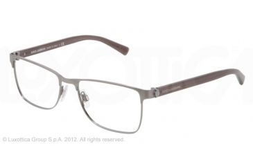 Image of Dolce&amp;Gabbana SMALL SICILIAN HINGE DG1248 Progressive Prescription Eyeglasses 1230-53 - Matte Gunmet/gunmet Frame