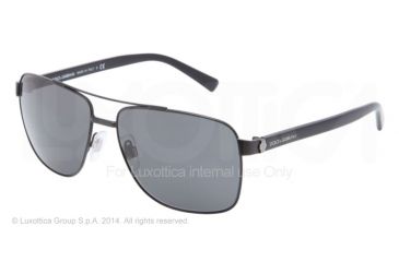 Image of Dolce&amp;Gabbana SMALL SICILIAN HINGE DG2131 Sunglasses 110687-57 - Matte Black Frame, Grey Lenses