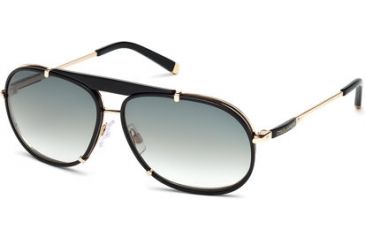 Image of DSquared DQ0074 Sunglasses - Shiny Black Frame Color, Gradient Smoke Lens Color