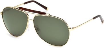 Image of DSquared DQ0082 Sunglasses - Shiny Rose Gold Frame Color, Green Lens Color