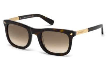 Image of DSquared DQ0178 Sunglasses - Dark Havana Frame Color, Gradient Green Lens Color