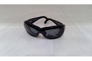 Image of EDEMO 7 Eye Air Shield Sunglasses Briza, Sharp View Clear PC Lens, Glossy Black Frame, S-M, Women 310540, EDEMO1
