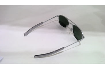 Image of EDEMO AO Original Pilot Sunglasses, Matte Silver Frame, 52 mm Calobar Green SkyMaster Glass Lenses, Bayonet Temple,738921550105, EDEMO1