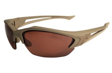 Image of Edge Eyewear Acid Gambit Desert Sand Shooting Glasses Kit with 2 Lens, Polarized Copper &amp; Clear Vapor Shield Lenses SG2K5-2