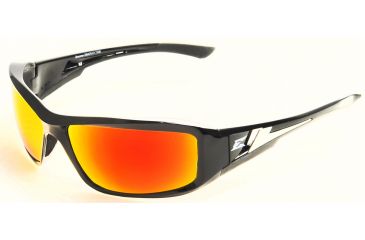 Image of Brazeau Safety Glasses - Black Frame, Aqua Precision Red Mirror Lens XBAP119