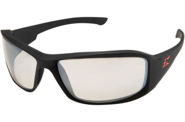 Image of Edge Eyewear Brazeau Torque Safety Glasses - Matte Black Frame with Red E Logo / Clear Anti-Reflective Lens, One Size, XB131AR