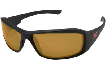 Image of Edge Eyewear Brazeau Torque Safety Glasses - Matte Black Frame with Red E Logo / CopperDriving Lens, One Size, XB135